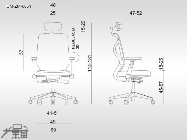 Scaun ergonomic HERO UM-ZM-6661
