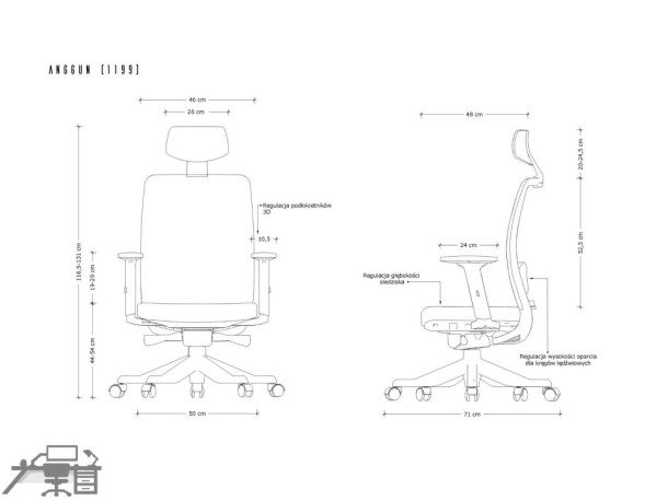 Scaun ergonomic operational ANGGUN