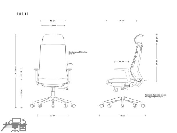 Scaun ergonomic operational CONCEPT CM-B253AS-1