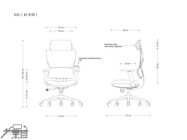 Scaun ergonomic operațional DEAL