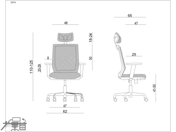 Scaun ergonomic operational ESTA FS02-1H