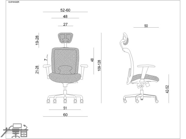 Scaun ergonomic operational EXPANDER W-94